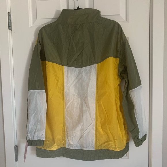 Avec Les Filles Colorblock Nylon Track Jacket - Size L - Olive Multi - NWT - Picture 6 of 10